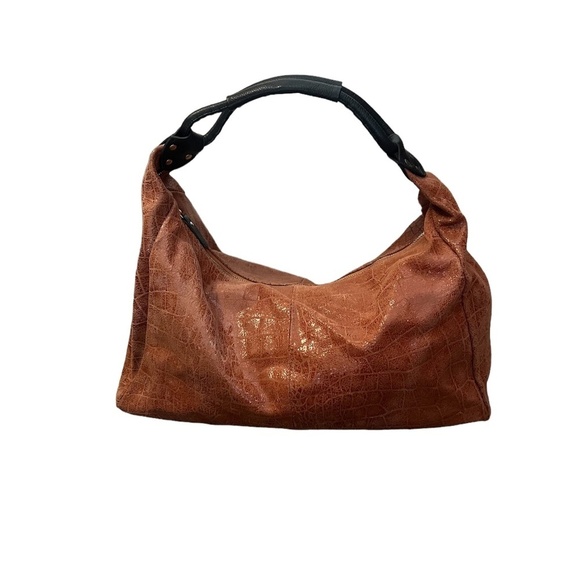 Lola Bernard Moderna Rust Croc Embossed Leather Purse - Picture 1 of 11